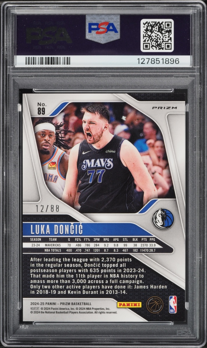 2024 Panini Prizm Multi Wave Luka Doncic /88 #89 PSA 9 MINT