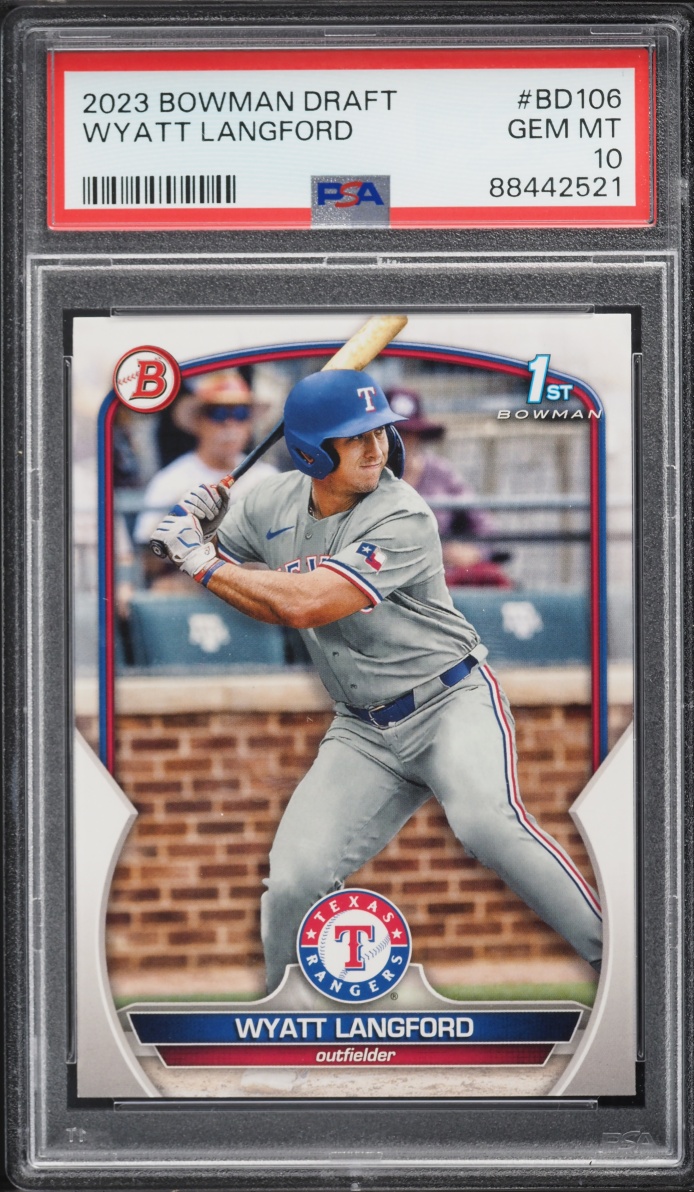 2023 Bowman Draft Wyatt Langford PROSPECT #BD-106 PSA 10 GEM MINT