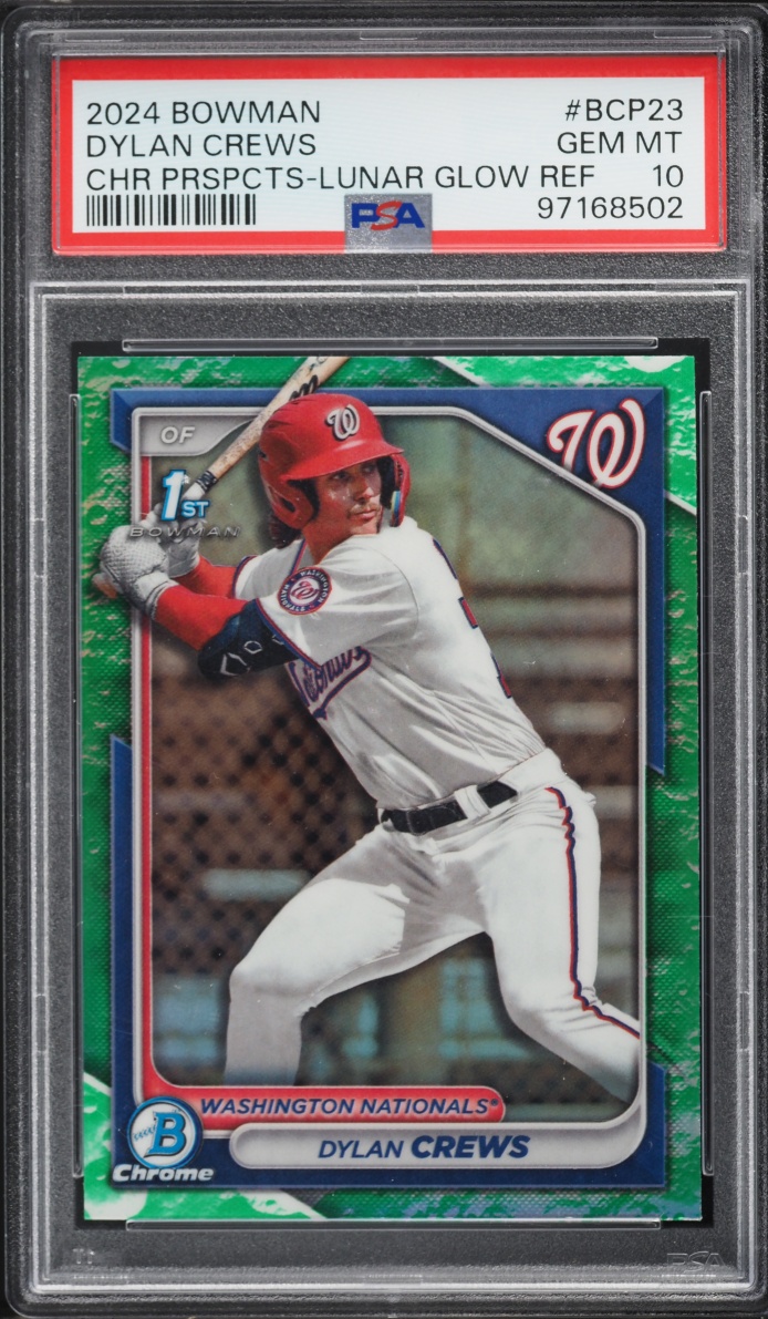 2024 Bowman Chrome Lunar Glow Refractor Dylan Crews PROSPECT #BCP-23 PSA 10 GEM MINT