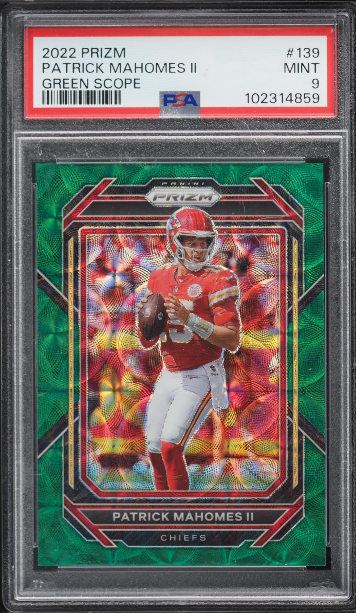 2022 Panini Prizm Green Scope Patrick Mahomes II /75 #139 PSA 9 MINT