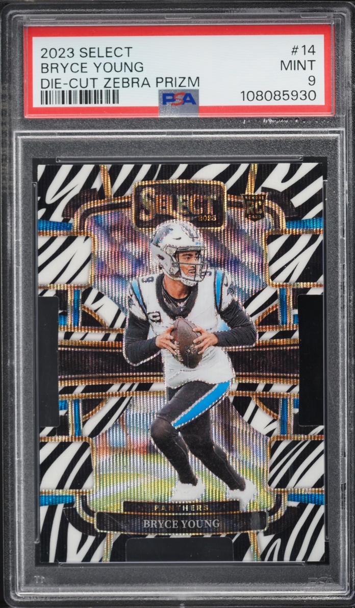 2023 Select Concourse Zebra Prizm Die-Cut Bryce Young ROOKIE #14 PSA 9 MINT