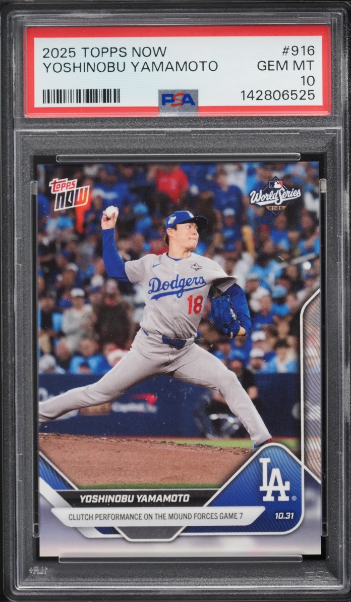 2025 Topps Now Yoshinobu Yamamoto #916 PSA 10 GEM MINT