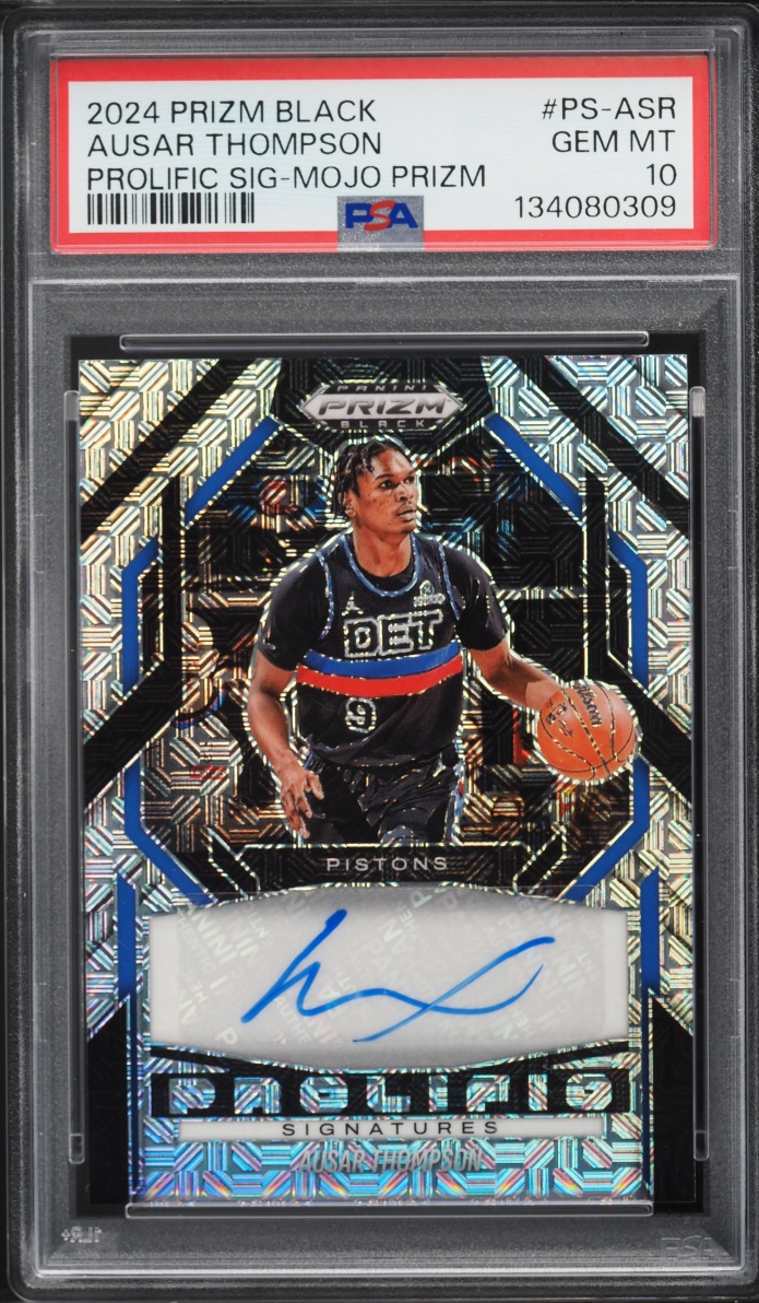 2024 Panini Prizm Black Prolific Mojo Ausar Thompson AUTO /25 #PS-ASR PSA 10 GEM MINT