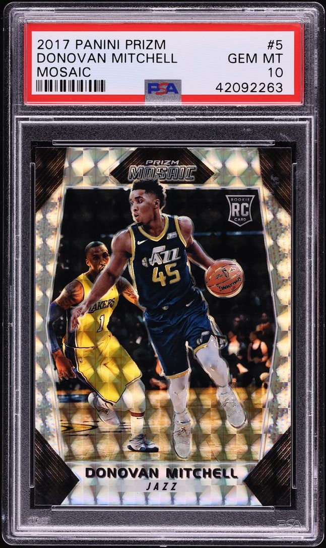 2017 Panini Prizm Mosaic Donovan Mitchell ROOKIE #5 PSA 10 GEM MINT