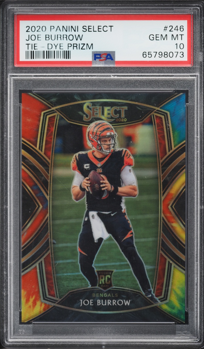 2020 Select Club Level Tie-Dye Prizm Joe Burrow ROOKIE /25 #246 PSA 10 GEM MINT