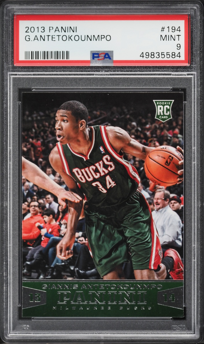 2013 Panini Basketball Giannis Antetokounmpo ROOKIE #194 PSA 9 MINT