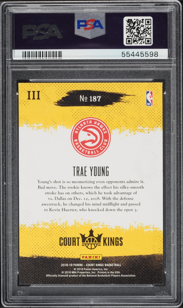 2018 Panini Court Kings Trae Young ROOKIE #187 PSA 10 GEM MINT