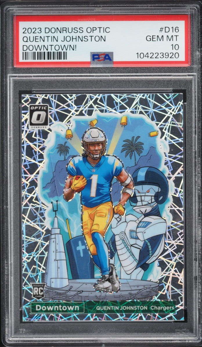 2023 Donruss Optic Downtown! Quentin Johnston ROOKIE #D-16 PSA 10 GEM MINT