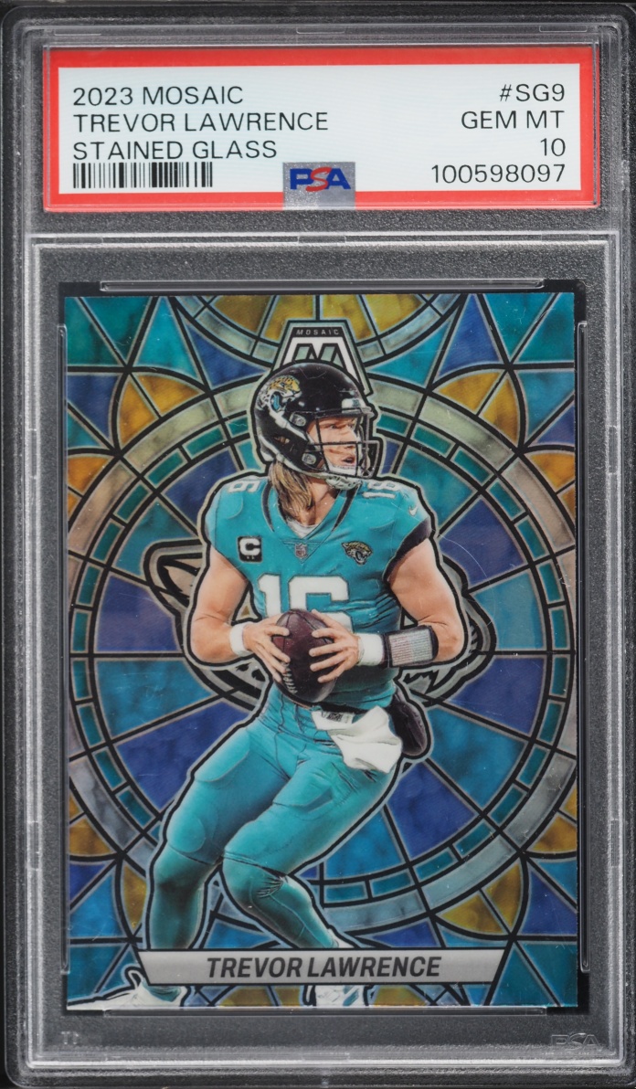 2023 Panini Mosaic Stained Glass Prizm Trevor Lawrence #SG-9 PSA 10 GEM MINT