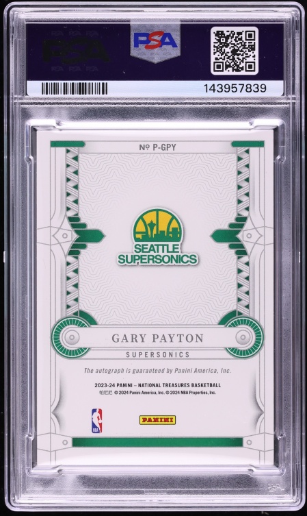 2023 National Treasures Penmanship Gary Payton AUTO DNA 10 /49 #PGPY PSA 7 NRMT