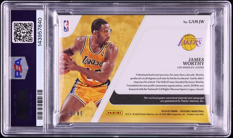 2024 National Treasures Update '19 Oplnc Gold James Worthy PATCH AUTO DNA 10 /49 #JW PSA 6 EXMT