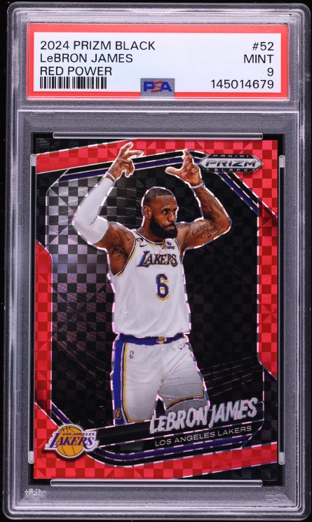 2024 Panini Prizm Black Red Power LeBron James /75 #52 PSA 9 MINT