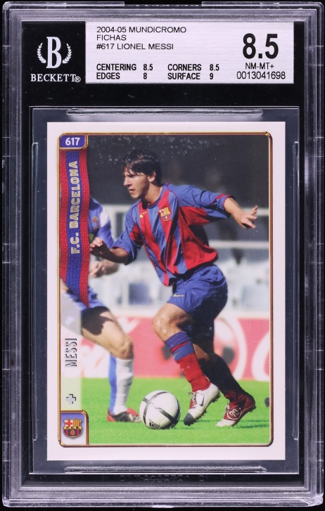 2004 Mundi Cromo Fichas Lionel Messi ROOKIE #617 BGS 8.5 NM-MT+