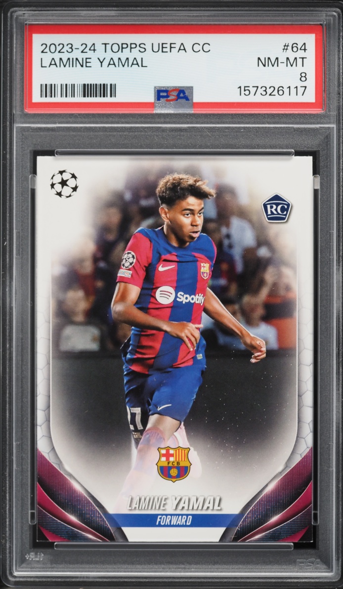 2023 Topps UEFA Club Competitions Lamine Yamal ROOKIE #64 PSA 8 NM-MT
