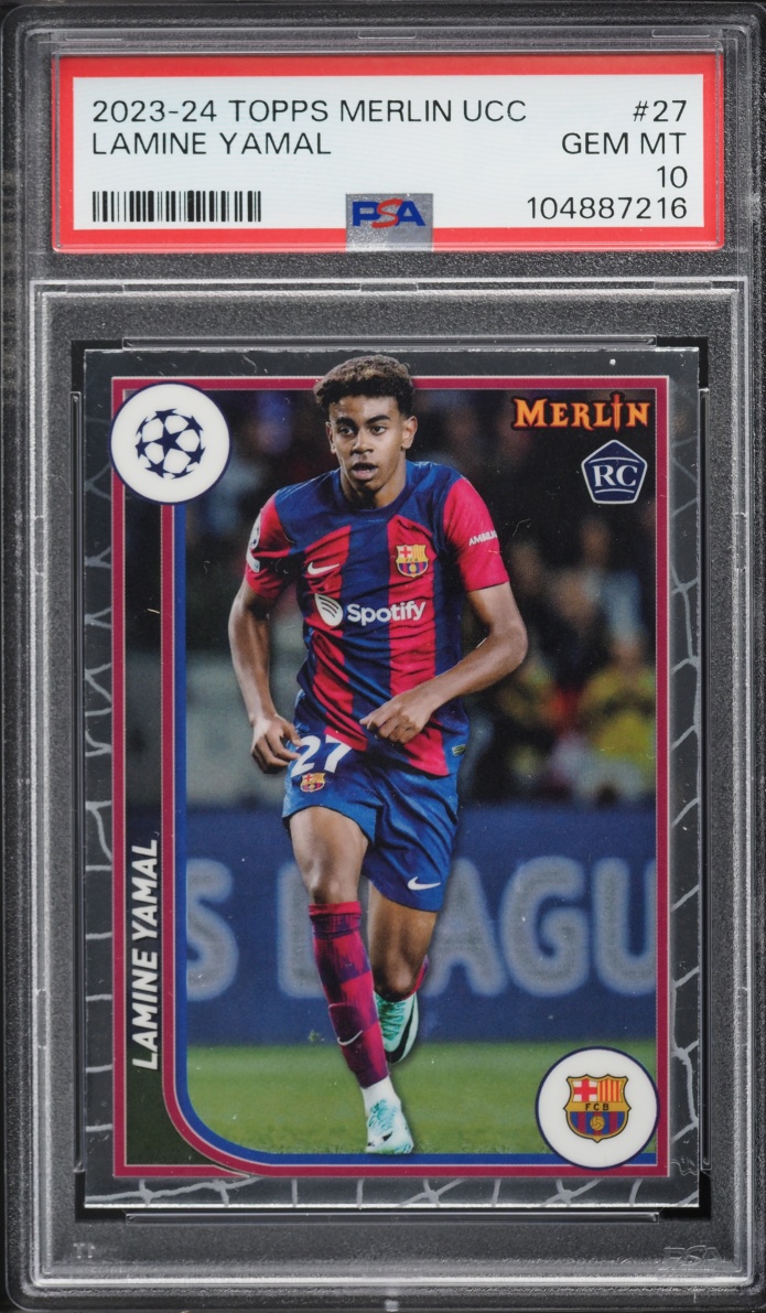 2023 Topps Merlin UEFA Club Competitions Lamine Yamal ROOKIE #27 PSA 10 GEM MINT