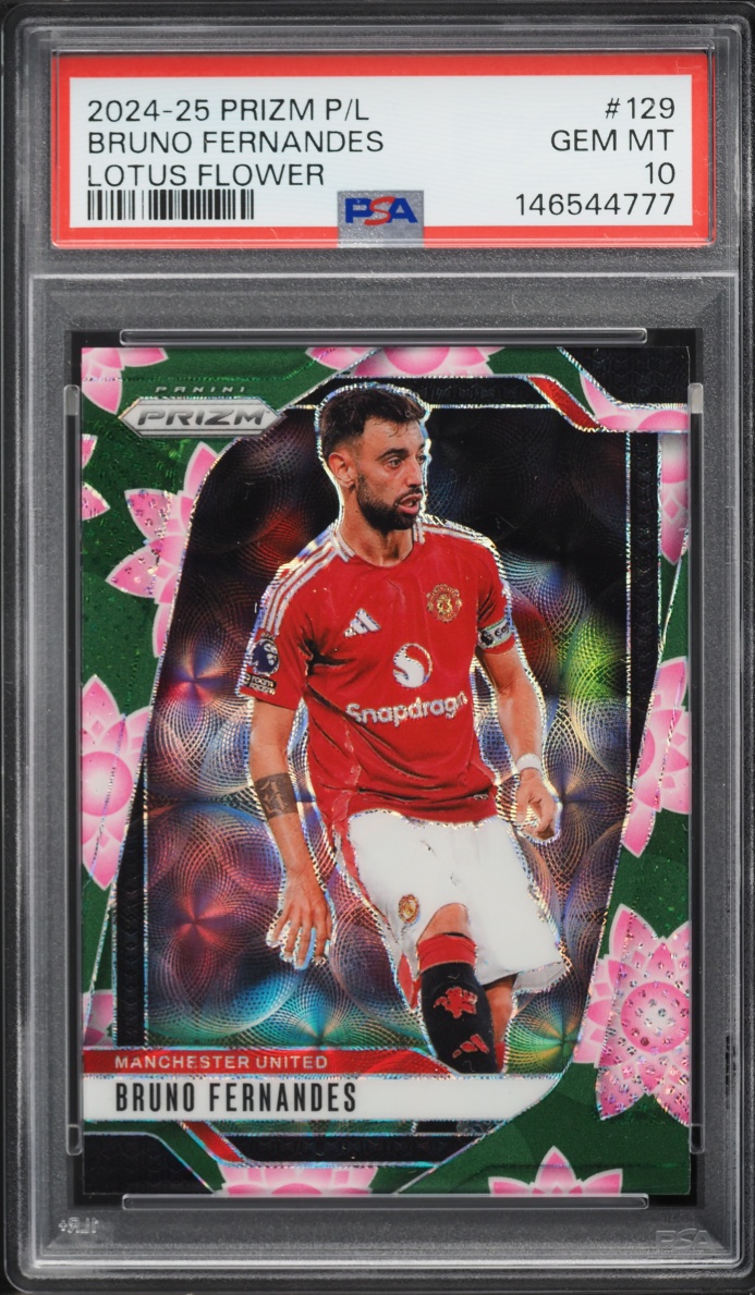 2024 Panini Prizm Premier League Soccer Lotus Flower Bruno Fernandes #129