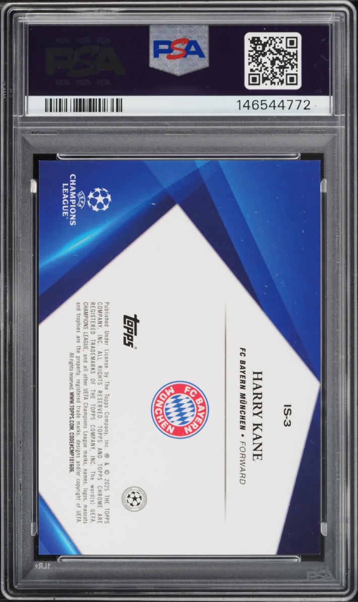 2024 Topps Chrome Sapphire UEFA Club Competitions Infinite Harry Kane #IS-3 PSA 10 GEM MINT