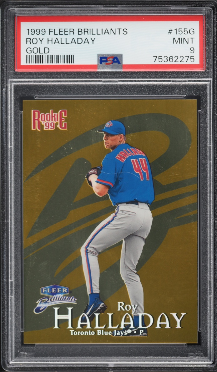 1999 Fleer Brilliants Gold Roy Halladay ROOKIE /99 #155G PSA 9 MINT