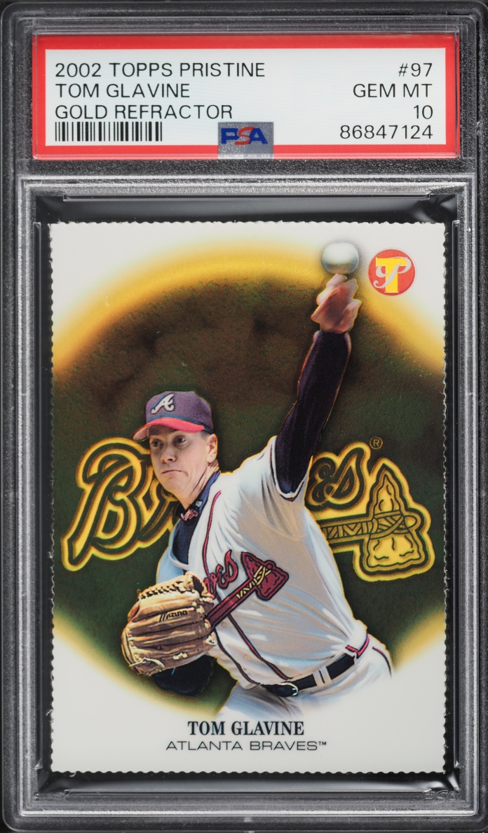 2002 Topps Pristine Gold Refractor Tom Glavine 70/70 #97 PSA 10 GEM MINT
