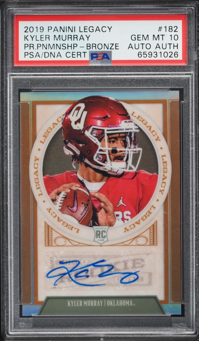 2019 Panini Legacy Premium Penmanship Bronze Kyler Murray ROOKIE AUTO DNA /35 #182 PSA 10 GEM