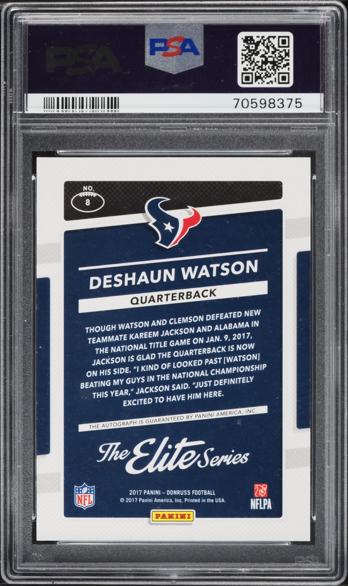 2017 Donruss The Elite Series Deshaun Watson ROOKIE AUTO /10 PSA 10 GEM MINT