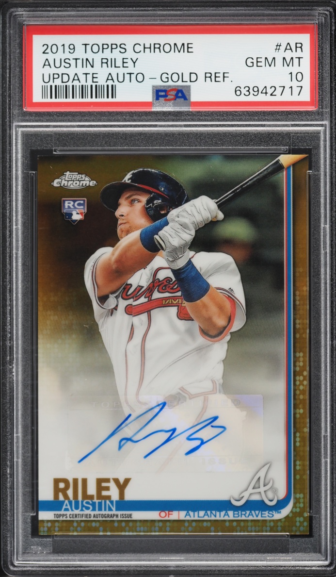 2019 Topps Chrome Update Gold Refractor Austin Riley ROOKIE AUTO /50 PSA 10 GEM MINT
