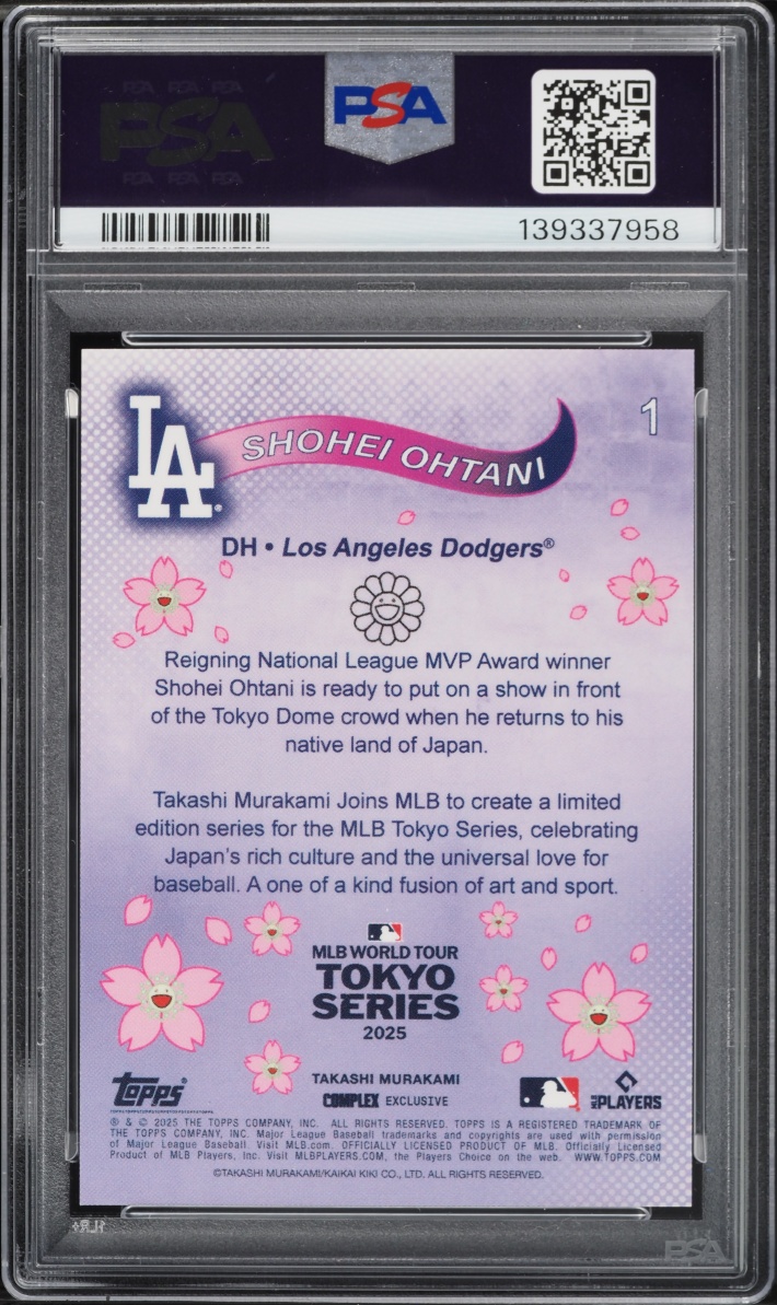 2025 Topps Takashi Murakami MLB World Tour Tokyo Series Orange Foil Shohei Ohtani /25 #1 PSA 10