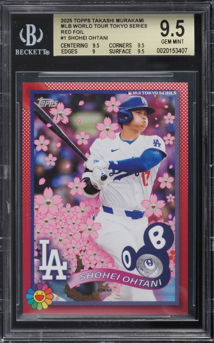 2025 Topps Takashi Murakami MLB World Tour Tokyo Series Red Foil Shohei Ohtani /5 #1 BGS 9.5