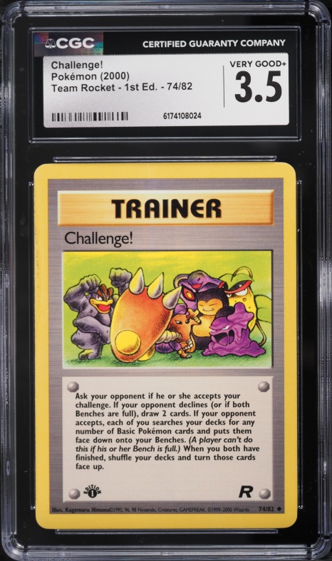 2000 Pokemon Team Rocket 1st Edition Challenge! #74 CGC 3.5 VG+