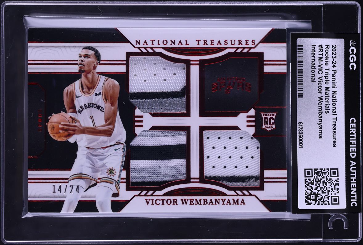 2023 National Treasures Triple International Victor Wembanyama RC PATCH /24 #RTM-VIC CGC AUTH