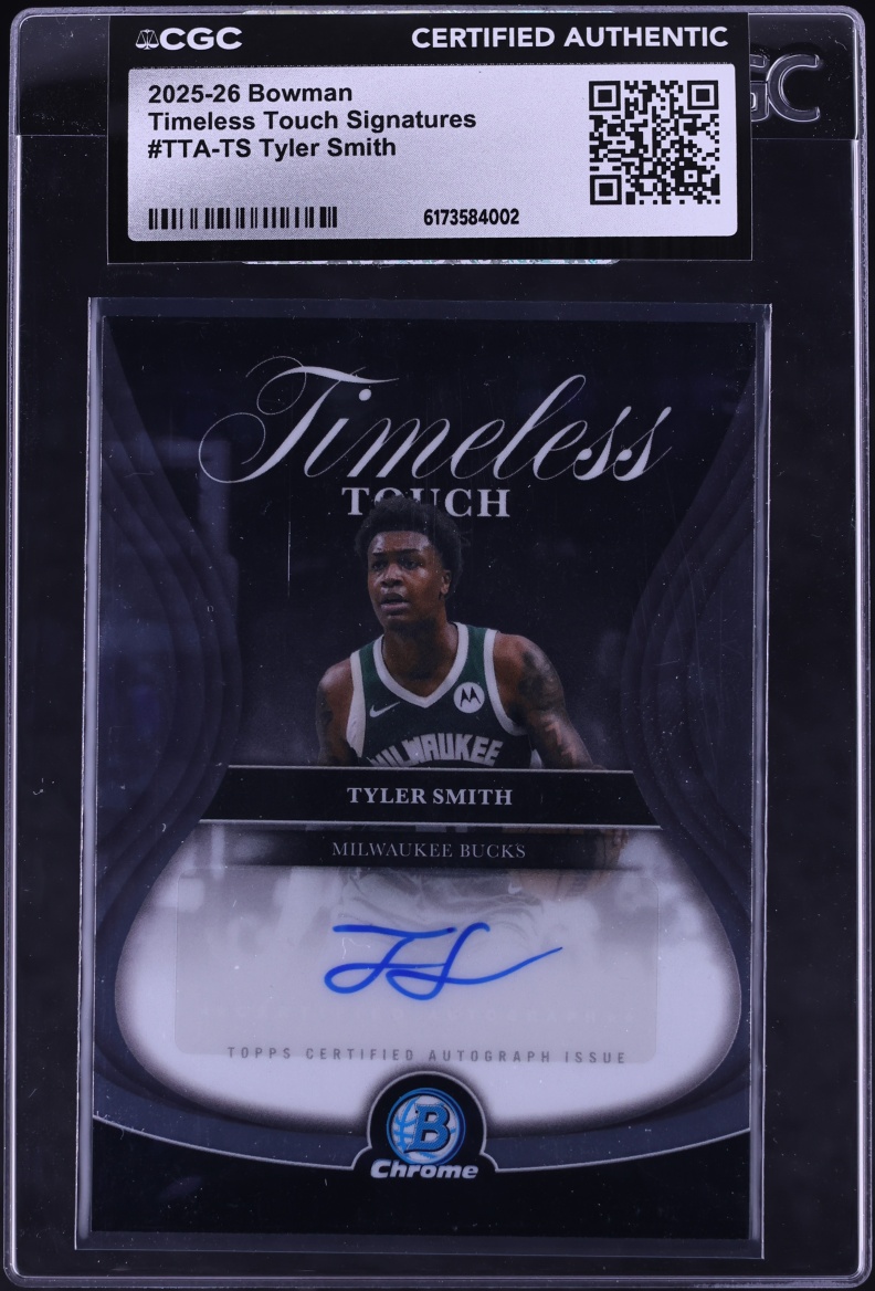 2025 Bowman Chrome Timeless Touch Tyler Smith AUTO #TTA-TS CGC AUTH