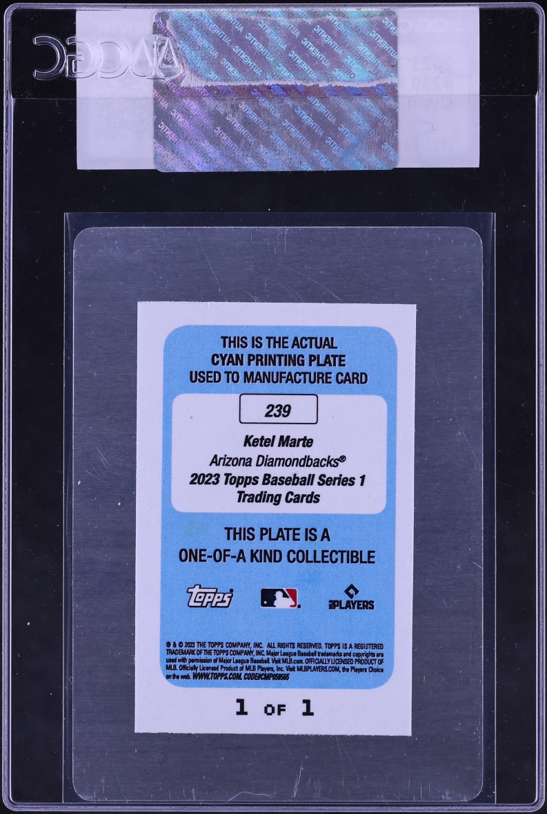 2023 Topps Cyan Printing Plate Ketel Marte 1/1 #239 CGC AUTH