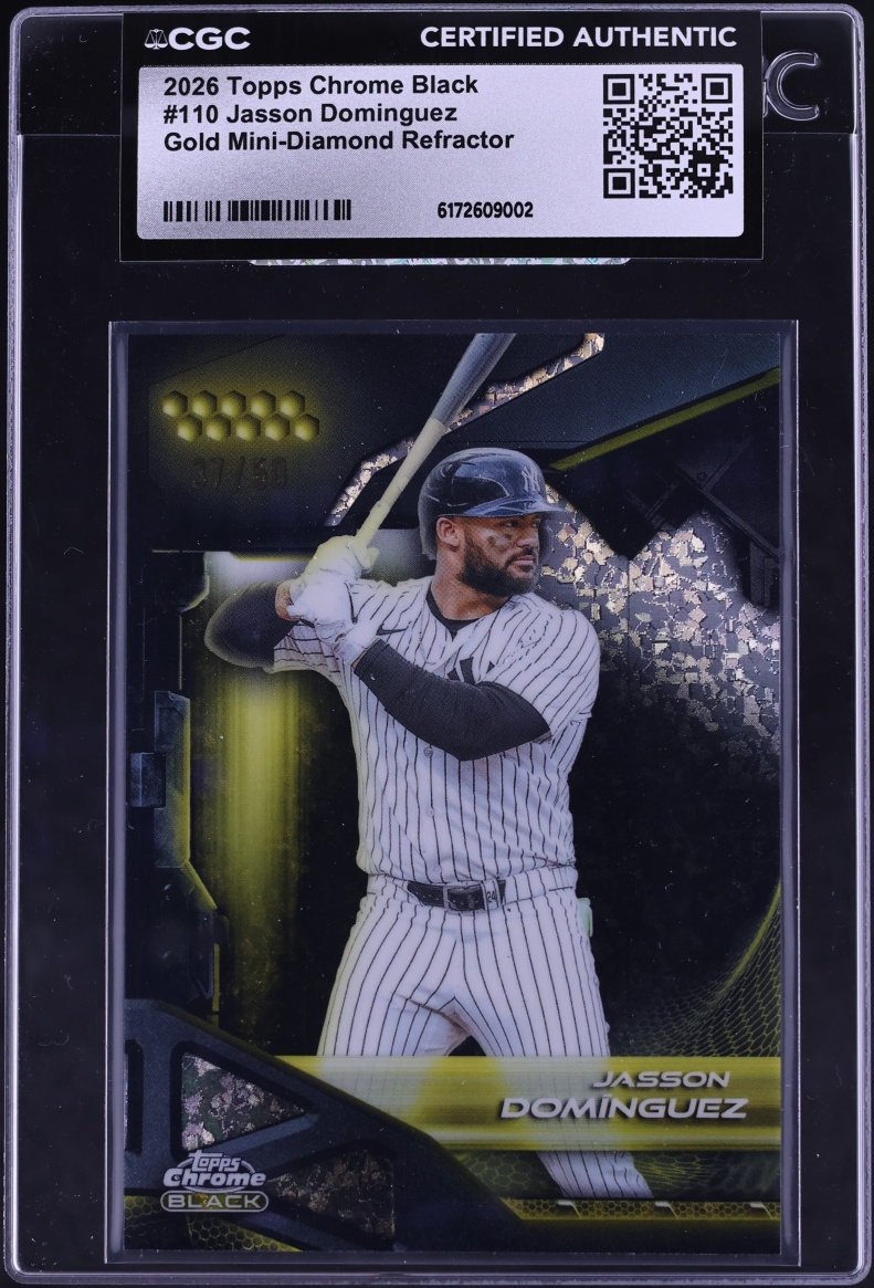 2026 Topps Chrome Black Gold Mini-Diamond Refractor Jasson Dominguez /50 #110 CGC AUTH