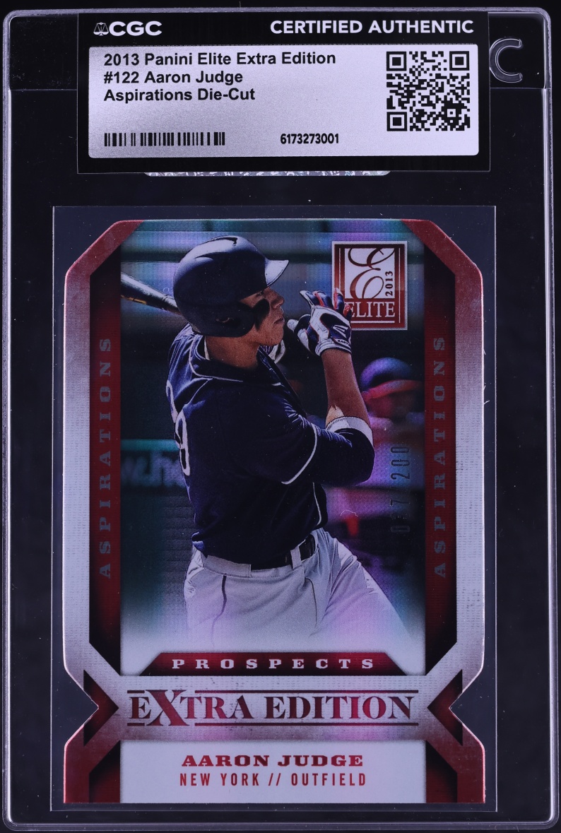 2013 Donruss Elite Extra Edition Aspirations Die-Cut Aaron Judge ROOKIE /200 #122 CGC AUTH