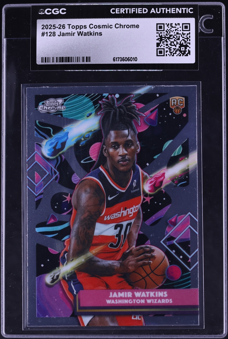 2025 Topps Chrome Cosmic Jamir Watkins ROOKIE #128 CGC AUTH