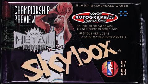 1997 Skybox Metal Championship Preview Basketball Factory Sealed Hobby Pack, 8ct Cards