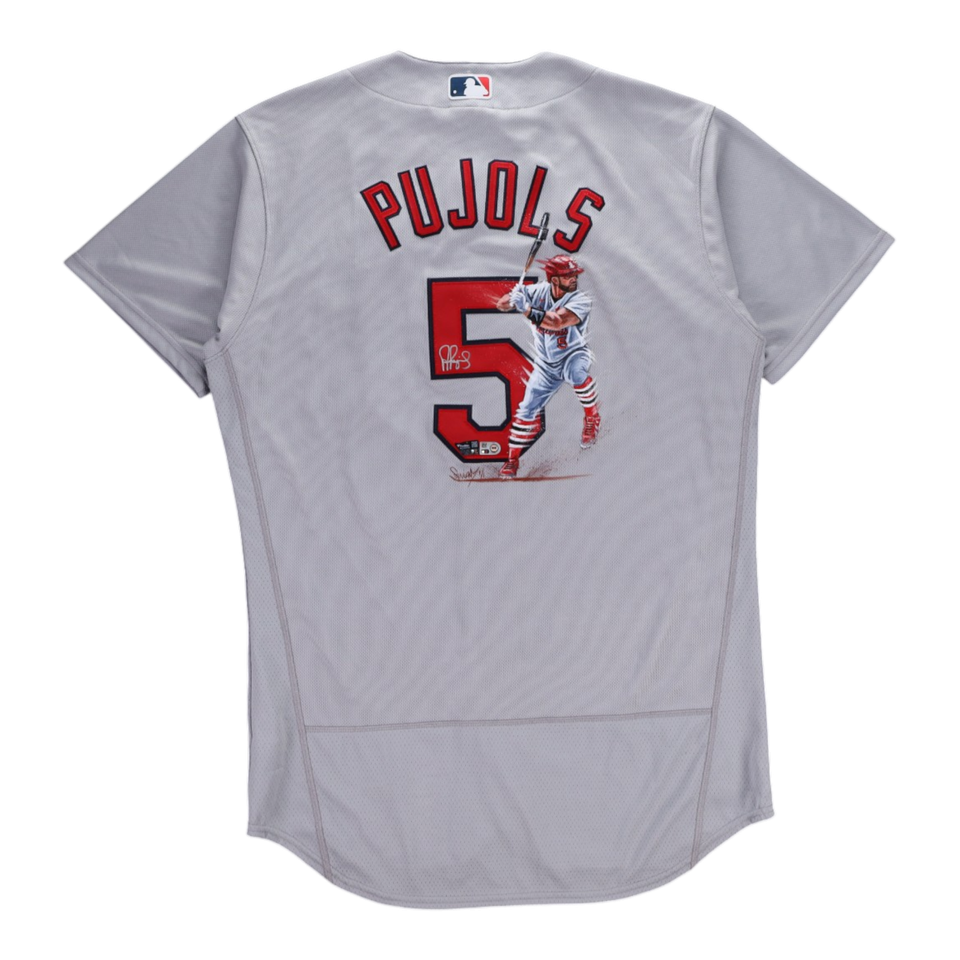 Albert Pujols Signed St. Louis Cardinals Original Artwork Jersey 1/1 - Fanatics AUTH