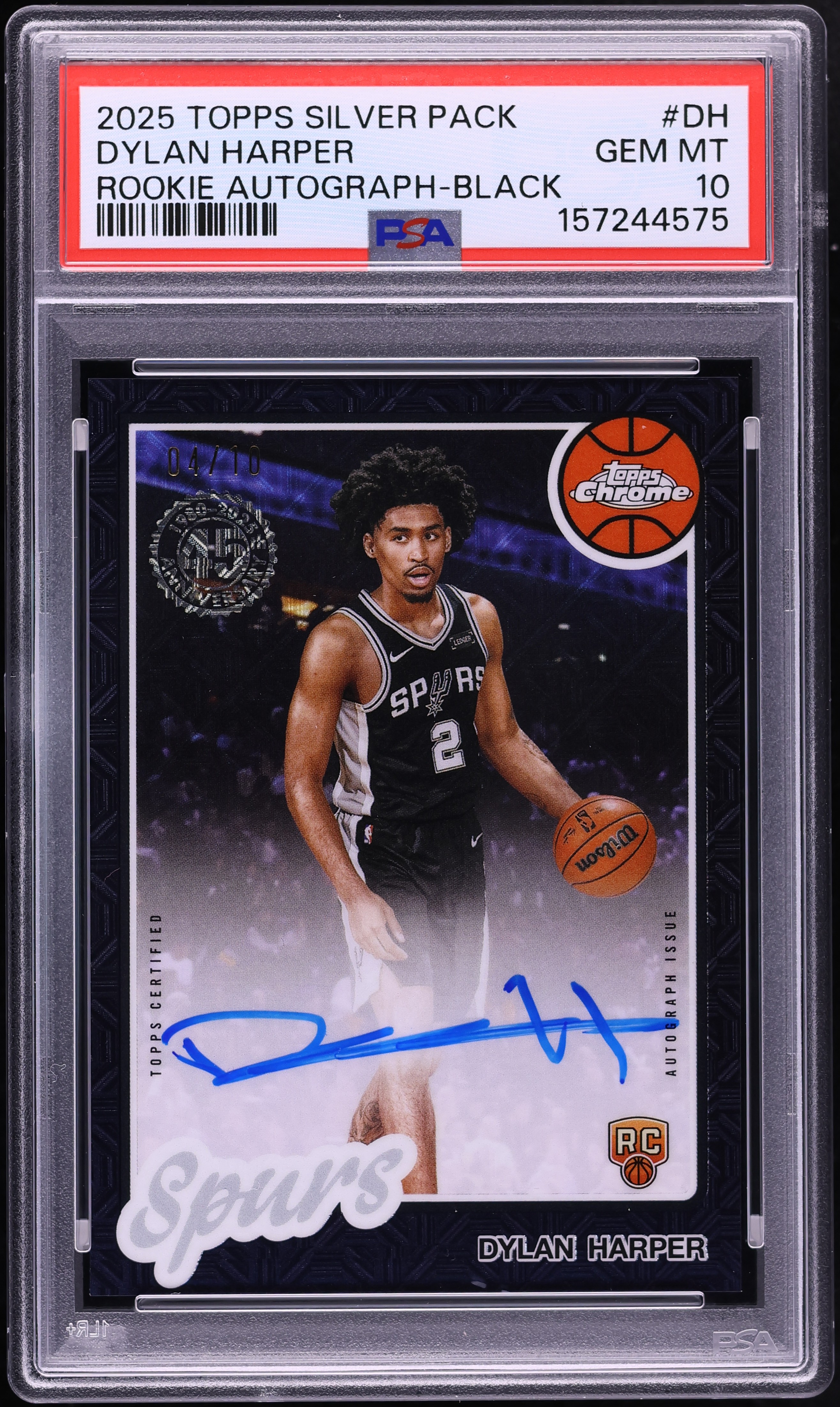 2025 Topps Chrome Silver Pack '80 Black Dylan Harper ROOKIE AUTO