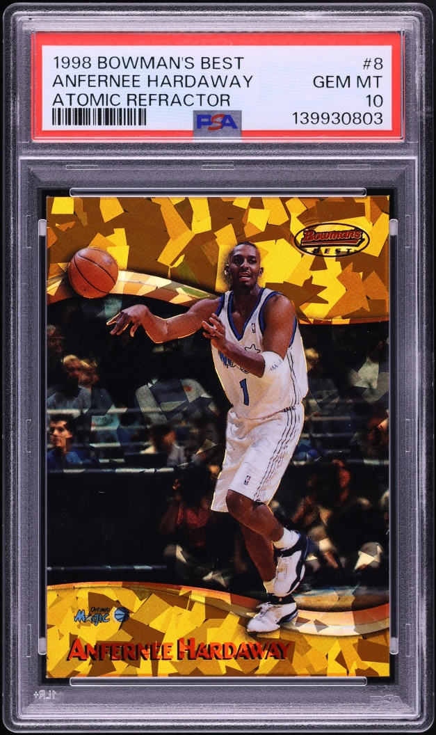 1998 Bowman's Best Atomic Refractor Anfernee Hardaway /100 #8 PSA 10 GEM MINT