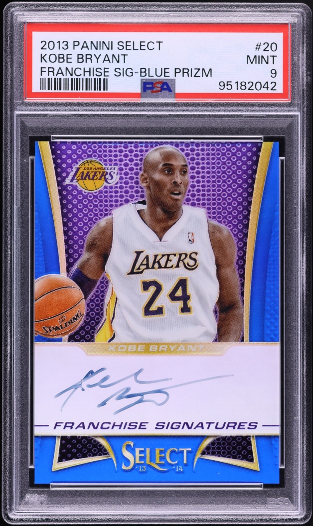 2013 Select Franchise Signatures Blue Prizm Kobe Bryant AUTO /20 #20 PSA 9 MINT