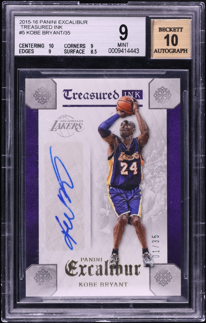 2015 Panini Excalibur Treasured Ink Kobe Bryant AUTO 1/35 #5 BGS 9 MINT