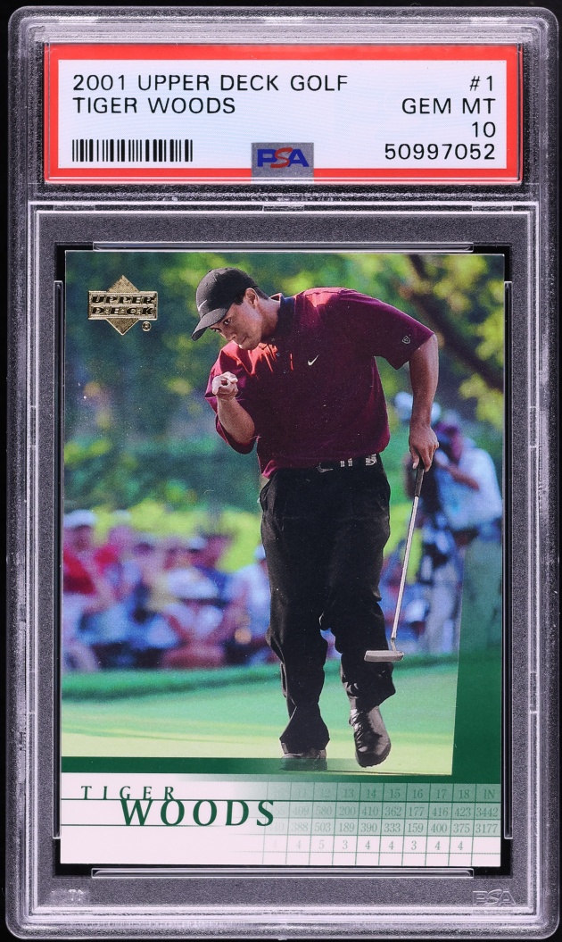 2001 Upper Deck Golf Tiger Woods ROOKIE #1 PSA 10 GEM MINT
