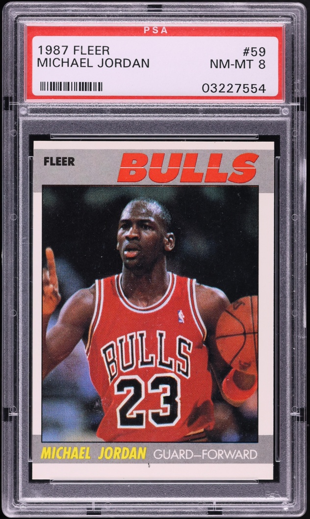 1987 Fleer Basketball Michael Jordan #59 PSA 8 NM-MT