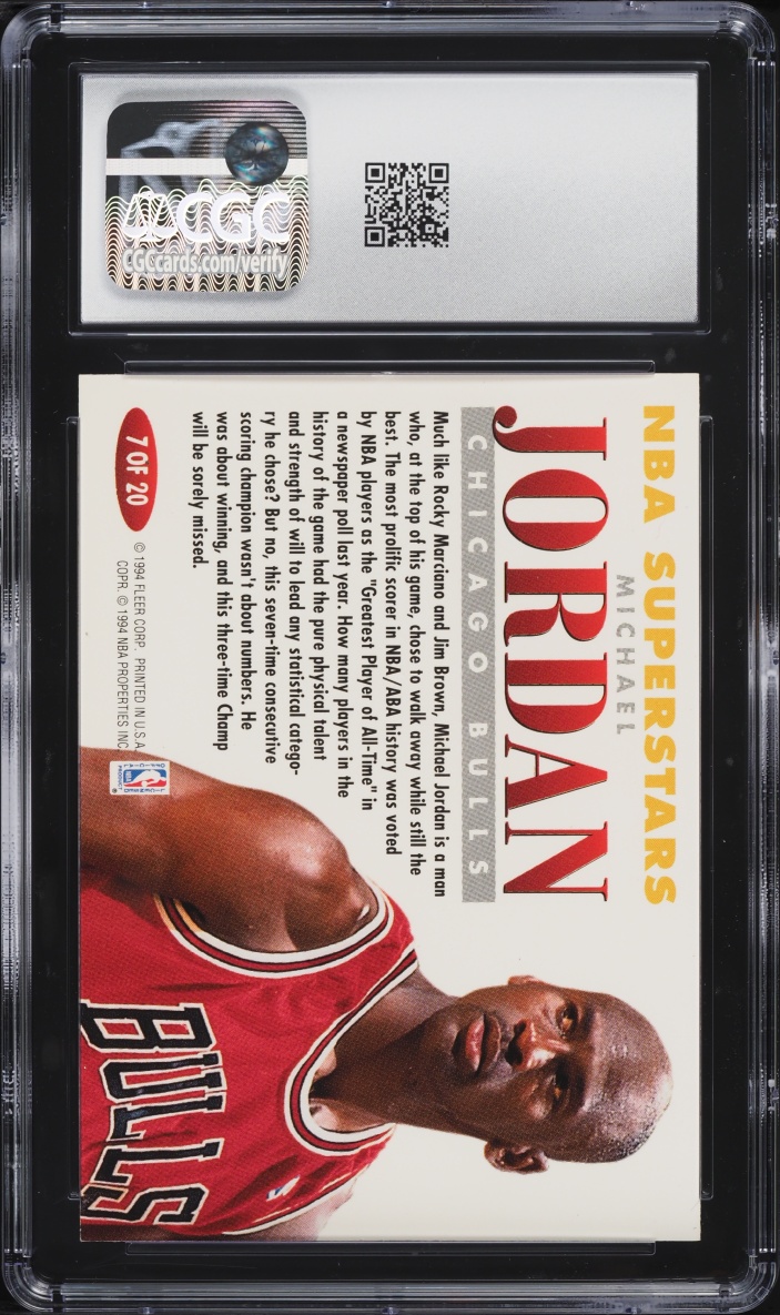 1993 Fleer NBA Superstars Michael Jordan #7 CGC 8.5 NM-MT+