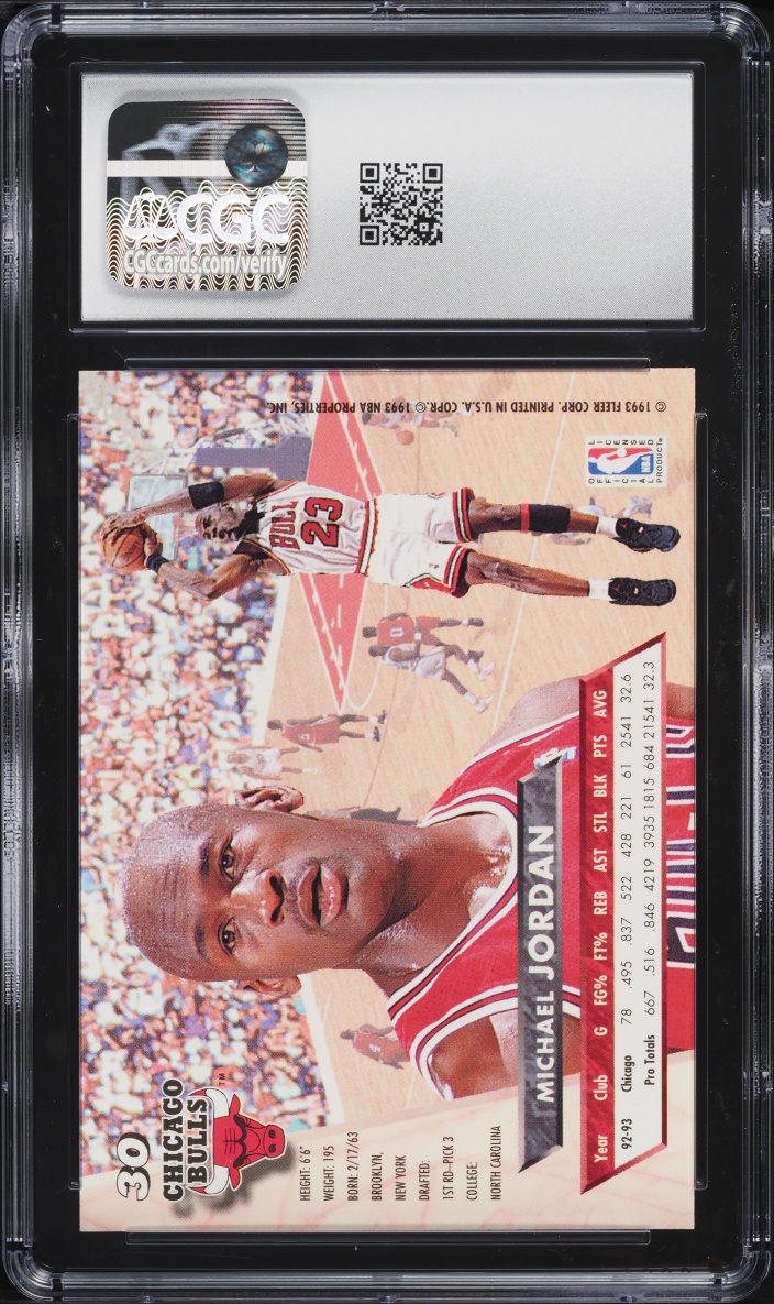 1993 Ultra Basketball Michael Jordan #30 CGC 9 MINT