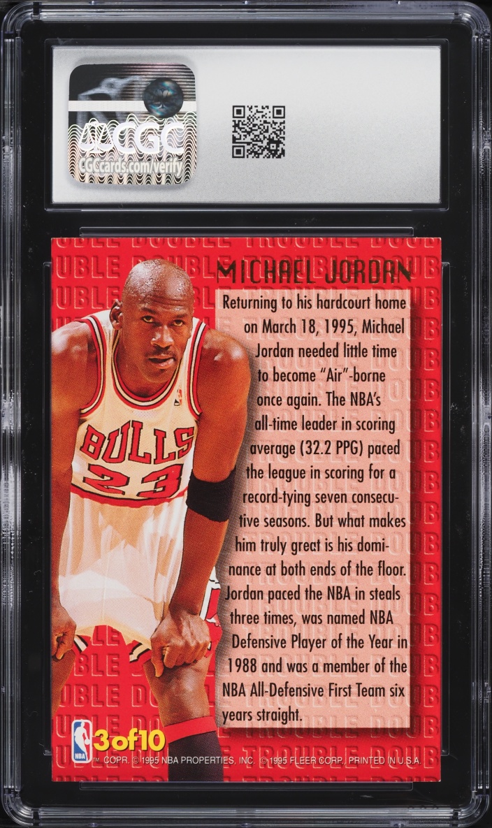 1995 Ultra Double Trouble Michael Jordan #3 CGC 8.5 NM-MT+