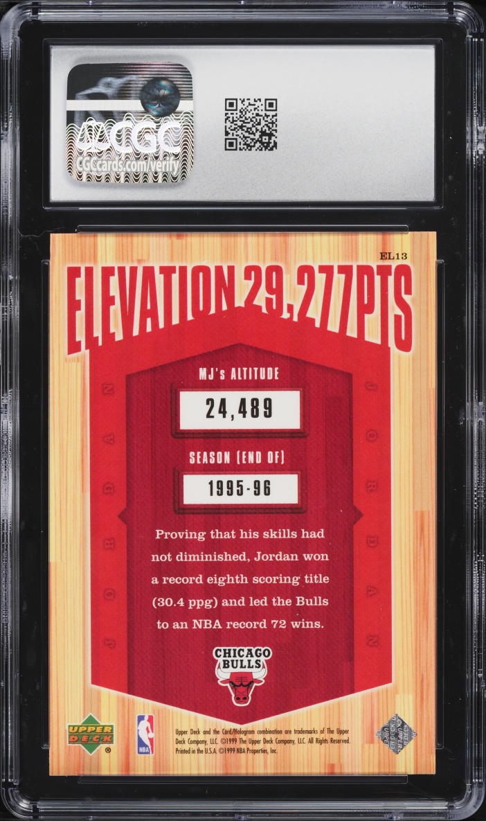 1999 UD MJ Athlete Of The Century Elevation Michael Jordan #EL13 CGC 9.5 MINT+