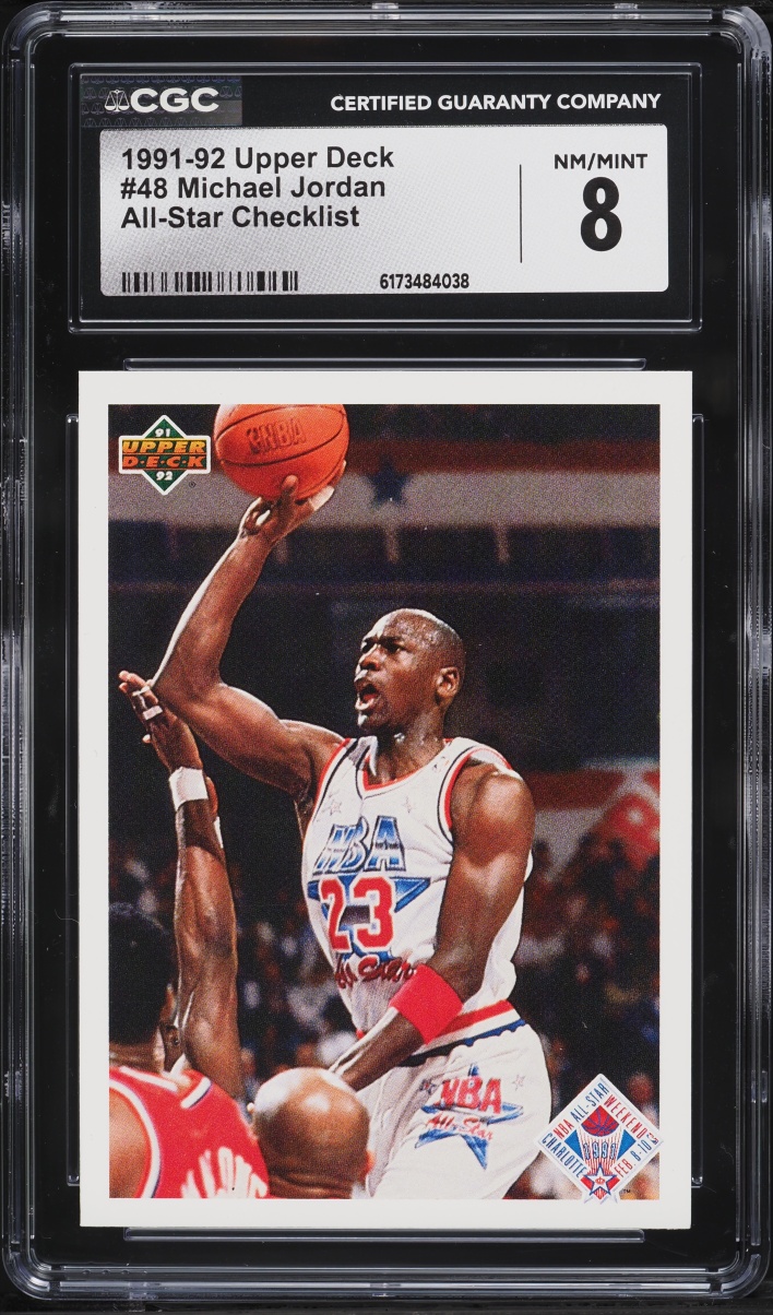 1991 Upper Deck All-Star Checklist Michael Jordan #48 CGC 8 NM-MT
