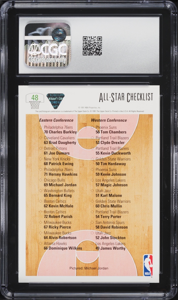 1991 Upper Deck All-Star Checklist Michael Jordan #48 CGC 8 NM-MT