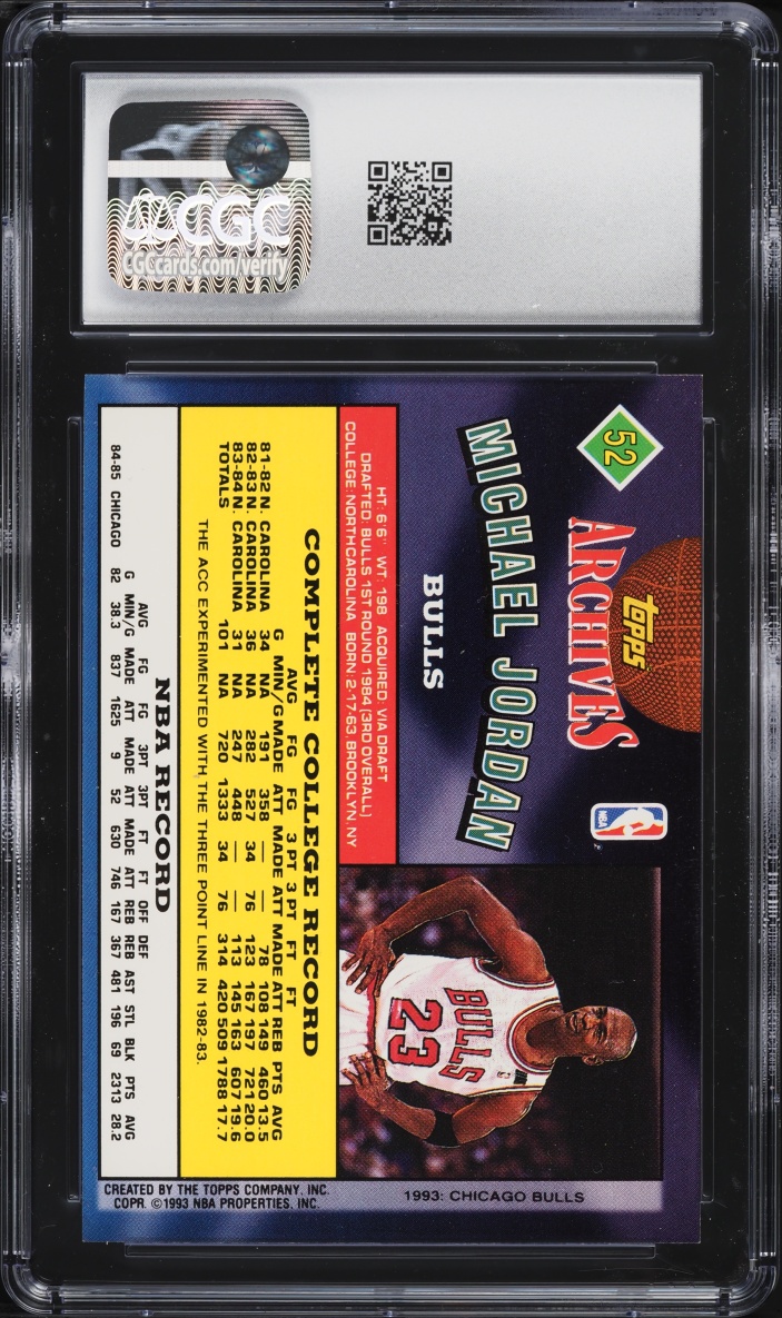 1992 Topps Archives Michael Jordan #52 CGC 9 MINT